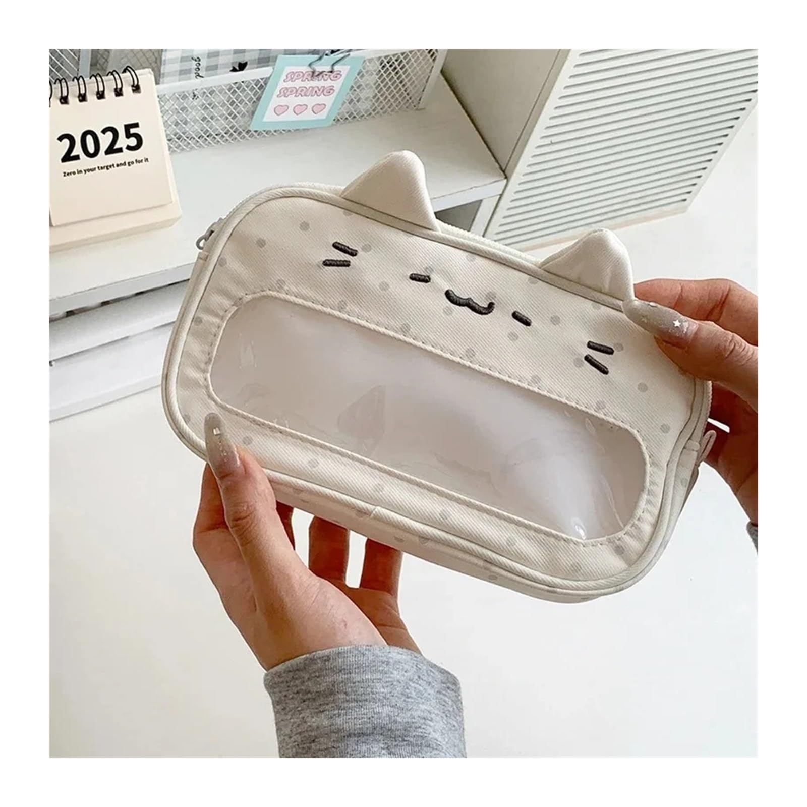 Astuccio trasparente con orecchie di gatto for studenti