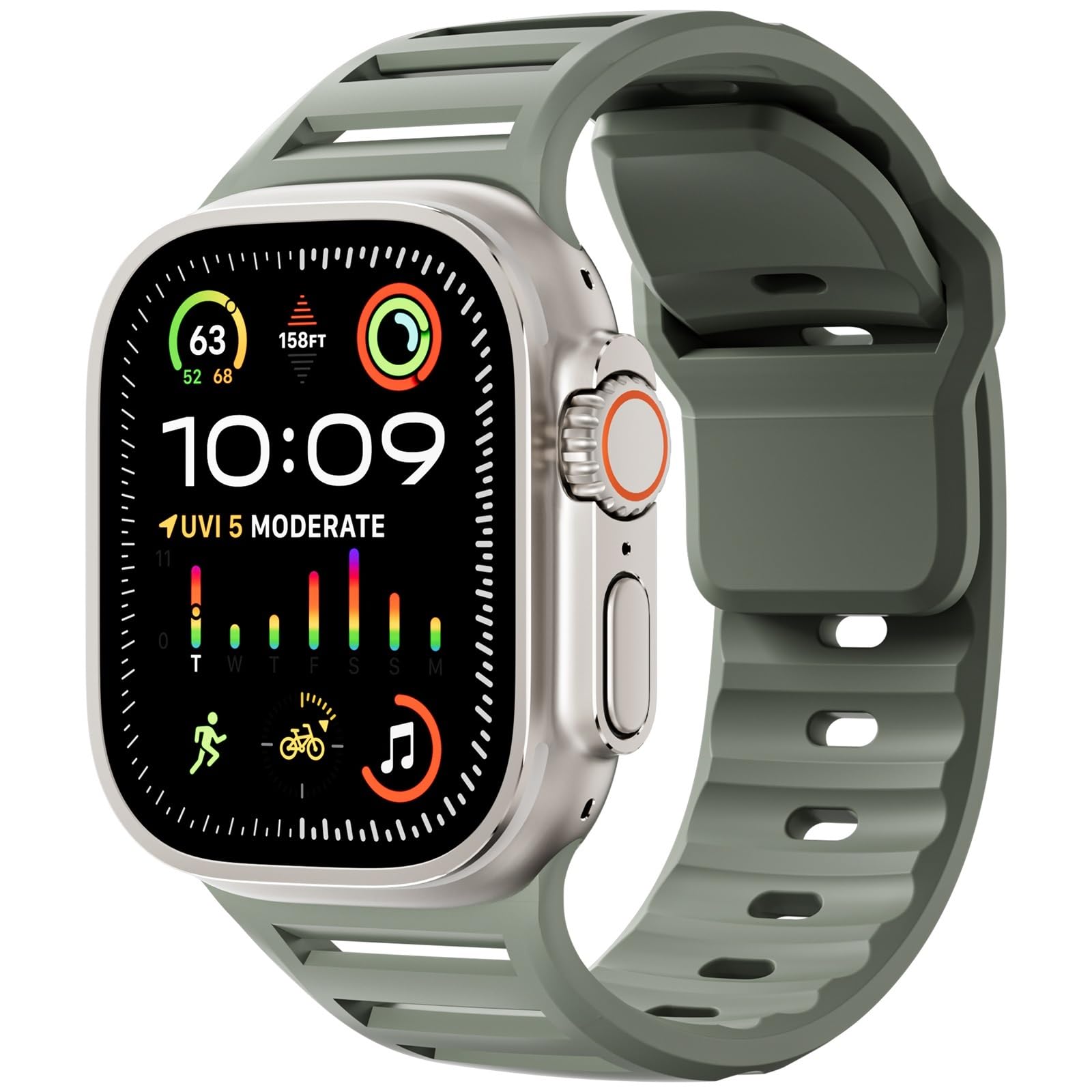 Bracelets de montre connectée silicone compatible Apple Watch Ultra 2 49mm 45mm - 7