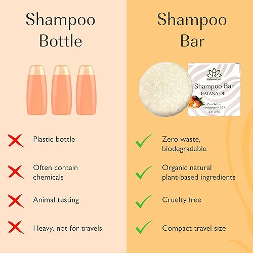 Miniatura 7 de Relaxcation Barra de champú sólida de aceite Batana para el crecimiento del cabello, reduce la pérdida de cabello, hidrata el cabello seco, mejora