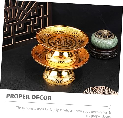 Miniatura 6 de DECHOUS Plato de adoración budista con bandeja de frutas para decoración del hogar de Buda