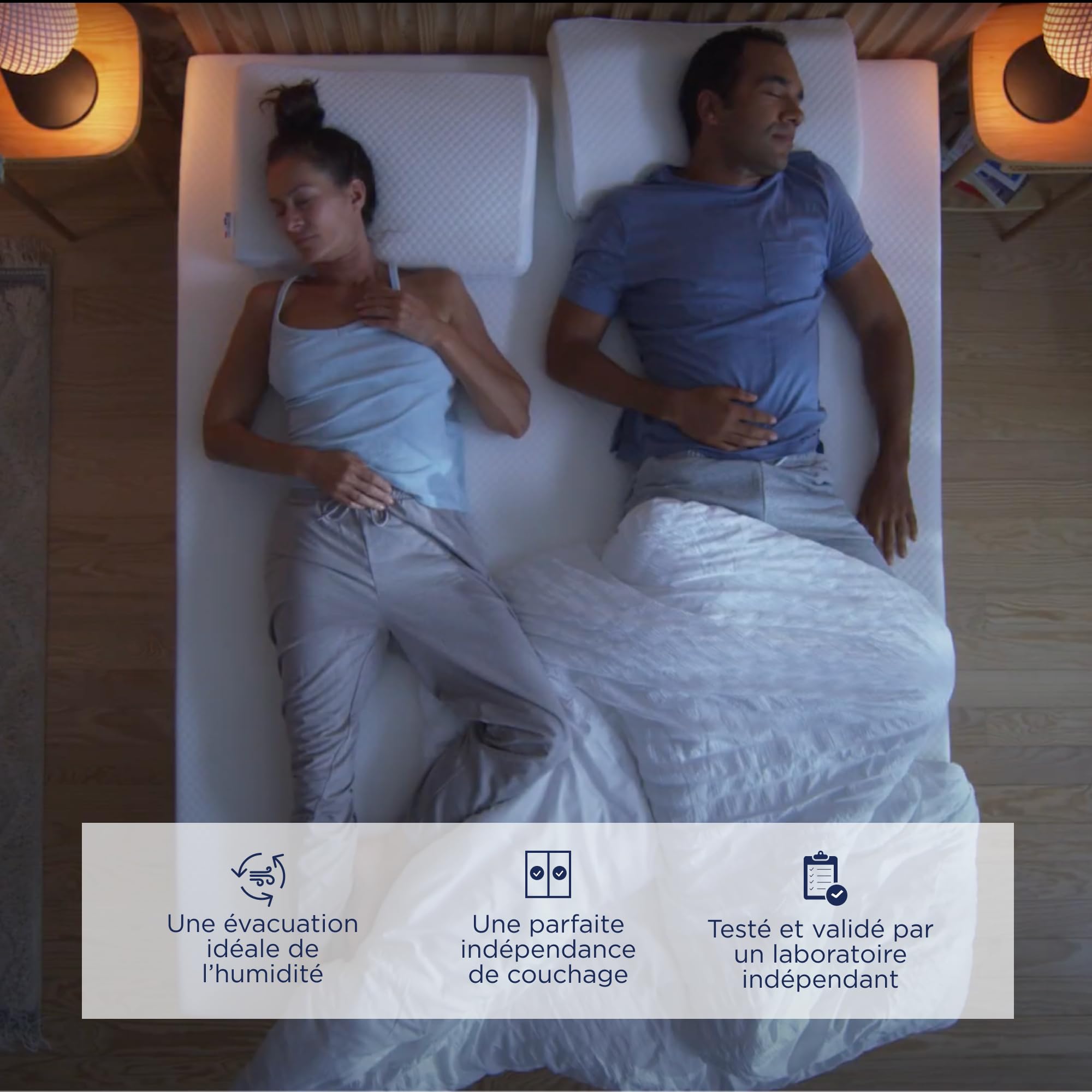 PERCKO - Matelas Hybride Premium - Soulage Le Mal de Dos - Soutien Ferme et Accueil Moelleux - Technologie Française - 6 Couches Fermes - 140x200 cm - Blanc