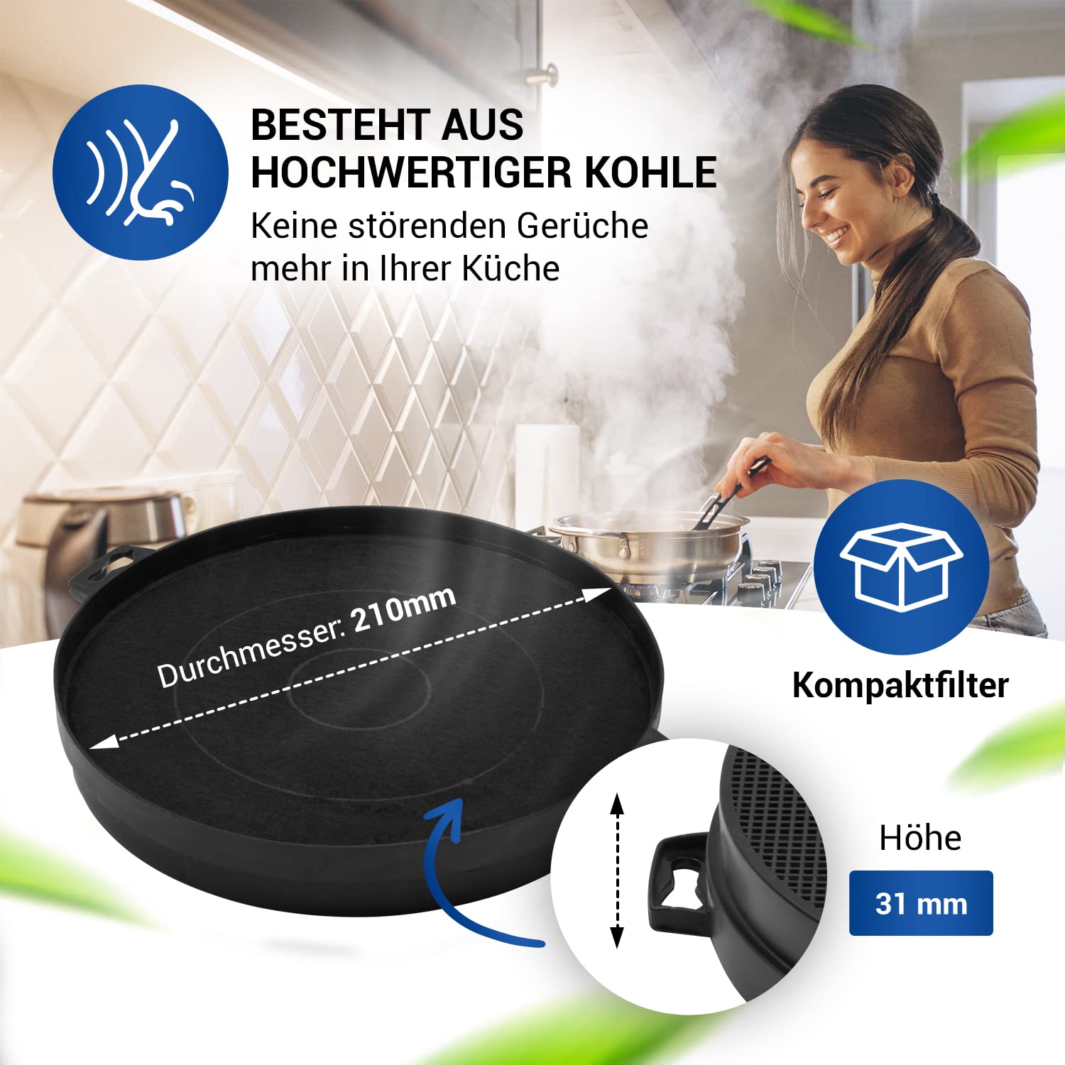 2 Filtri A Carboni Attivi Ø200mm Per Cappa Aspirante - Compatibile Con Franke, AEG, Siemens, Miele - Foto 7