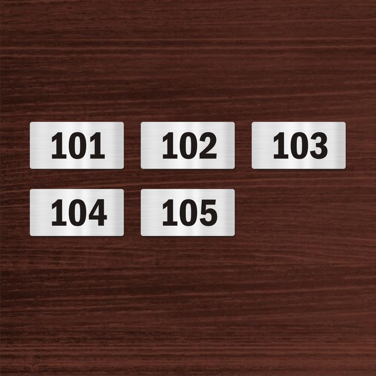 First Floor Five Door Numbers Silver 2mm thickness 4 x 2 inches Acrylic Board Pack of 5 — Amazon image 2