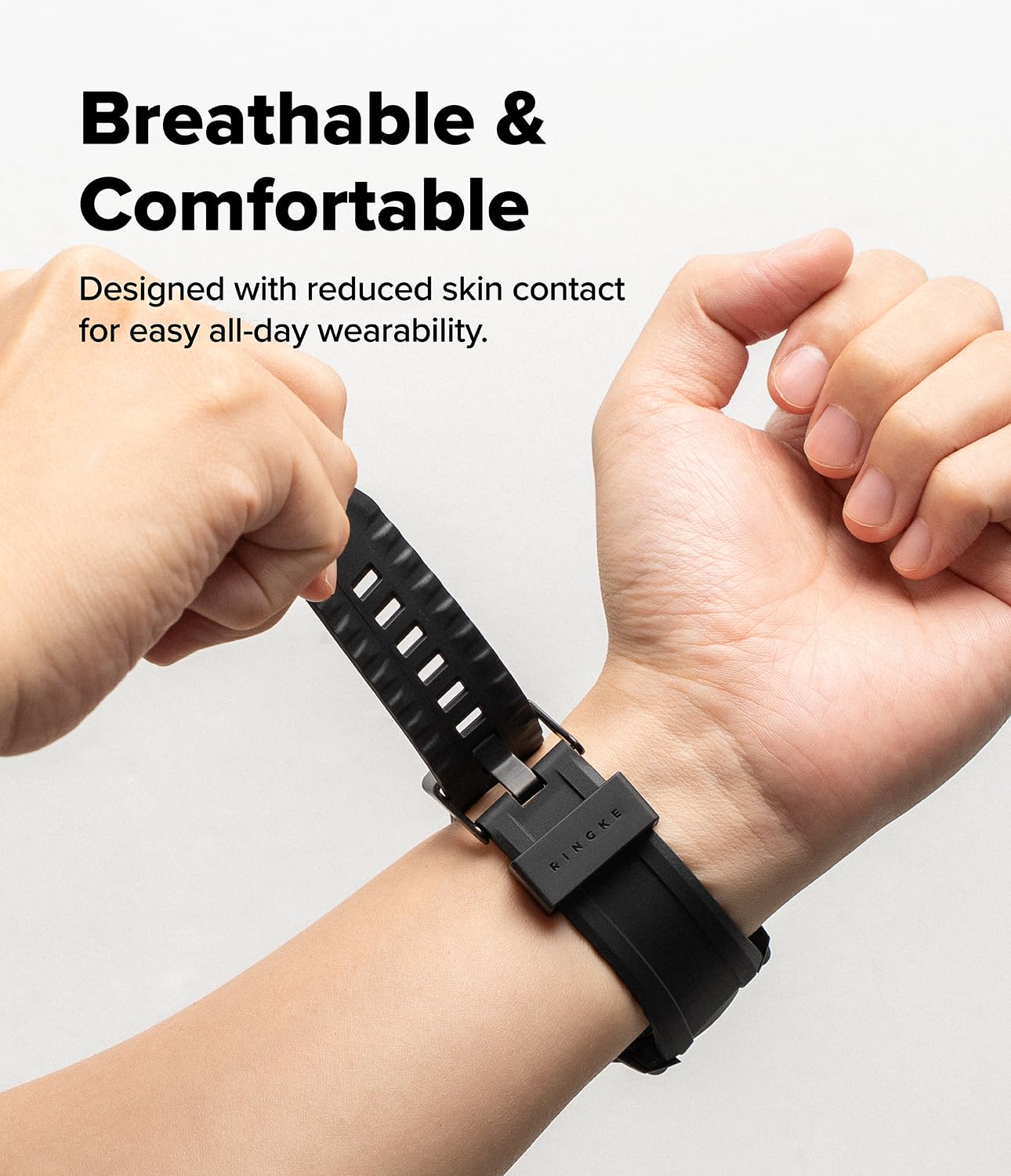 Ringke Rugged Gear Compatible con Funda Samsung Galaxy Watch 8 Classic (46mm), Carcasa Protectora Flexible con Parachoques y Correa, Resistente a Las Huellas Dactilares - All Black