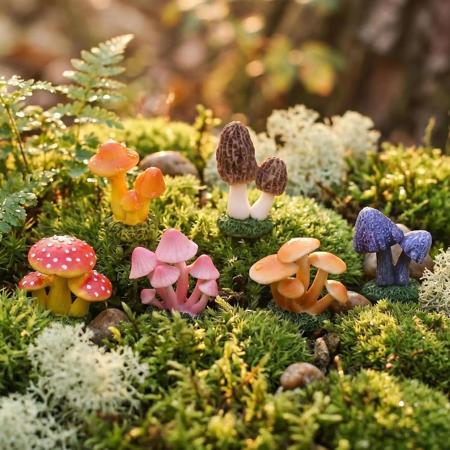 FAKOFIS Mushroom Garden Statues Flowerpot Outdoor Decor, Mushroom Mini Figurines Yard Art Sculptures for Patio Lawn Backyard Porch, Garden Ornaments, Mum Birthday Gifts, Garden Gifts for Women