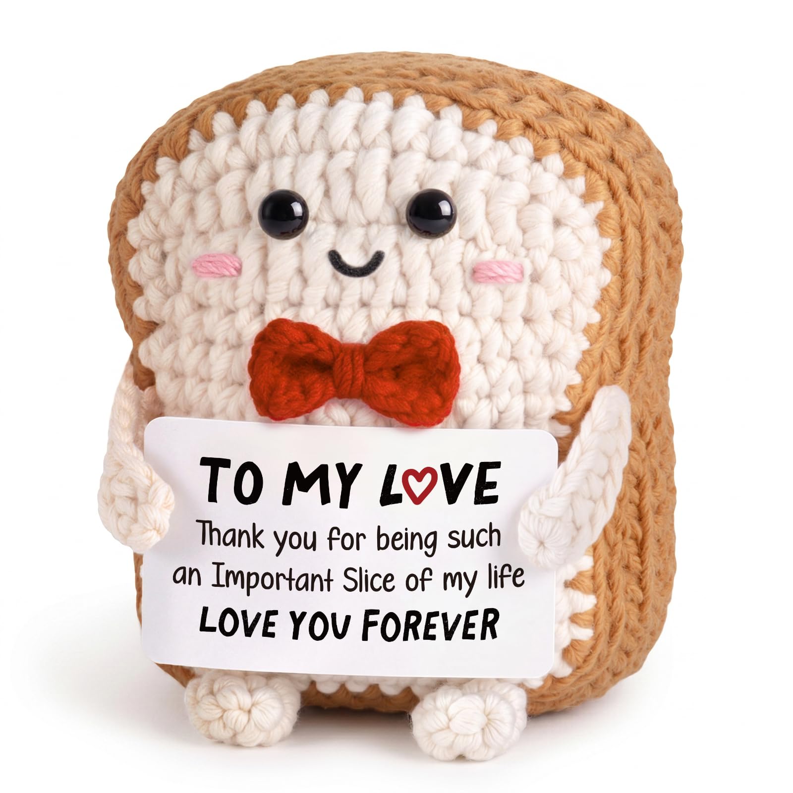 musaecoin Gifts for Him Her - Cute Handmade Crochet Toast, Anniversary Crochet for Women Men, Birthday Gifts for Boyfriend Girlfriend, Engagement, Wedding Gift for Couple, Wife, Husband