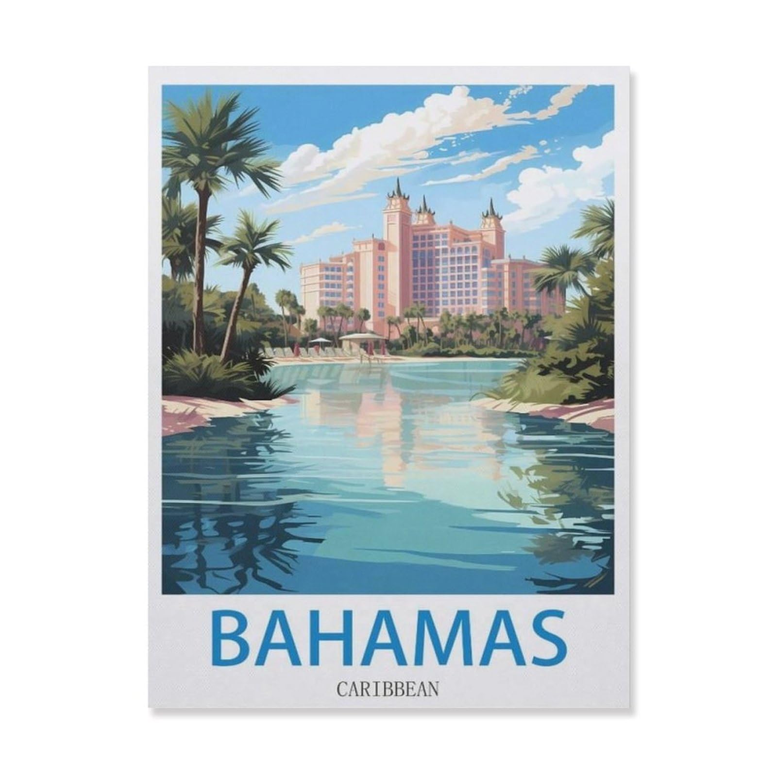 Bahamas Caribbean，Tin Sign Vintage Wall Poster Retro Iron Painting Metal Plaque Sheet for Bar Cafe Garage Home Gift Birthday Wedding(30x40cm）12x16 inch-EH41