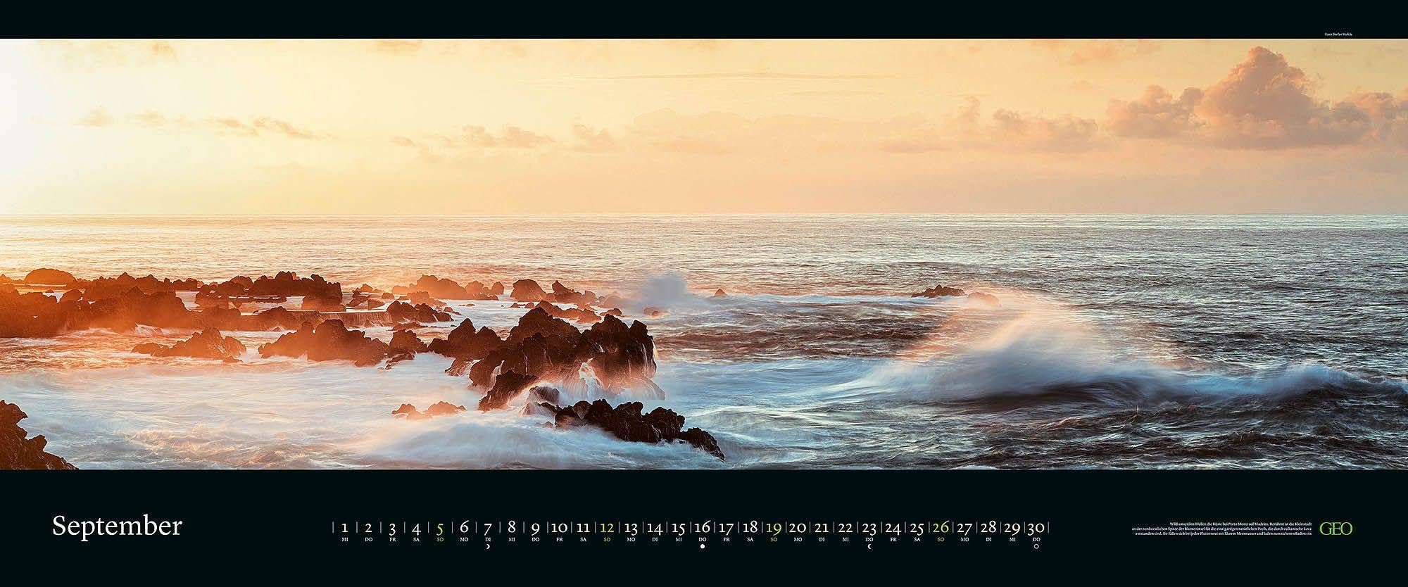 GEO Panorama: Meeresweiten 2027: XXL Wandkalender 120x50 cm mit 12 Küstenfotografien, deutschem Kalendarium und Spiralbindung