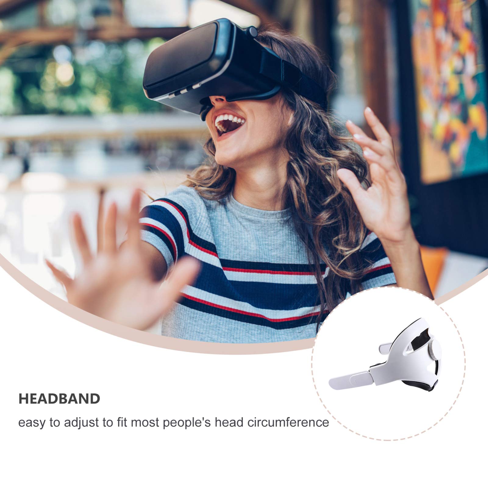 SECFOU Cinturino Regolabile Per Cuffie Vr Con Supporto Comfort Compatibile Con Design Unico Per Stabilità e Supporto Prolungato Riduce La Pressione Sul Viso Sostituzione Facile e