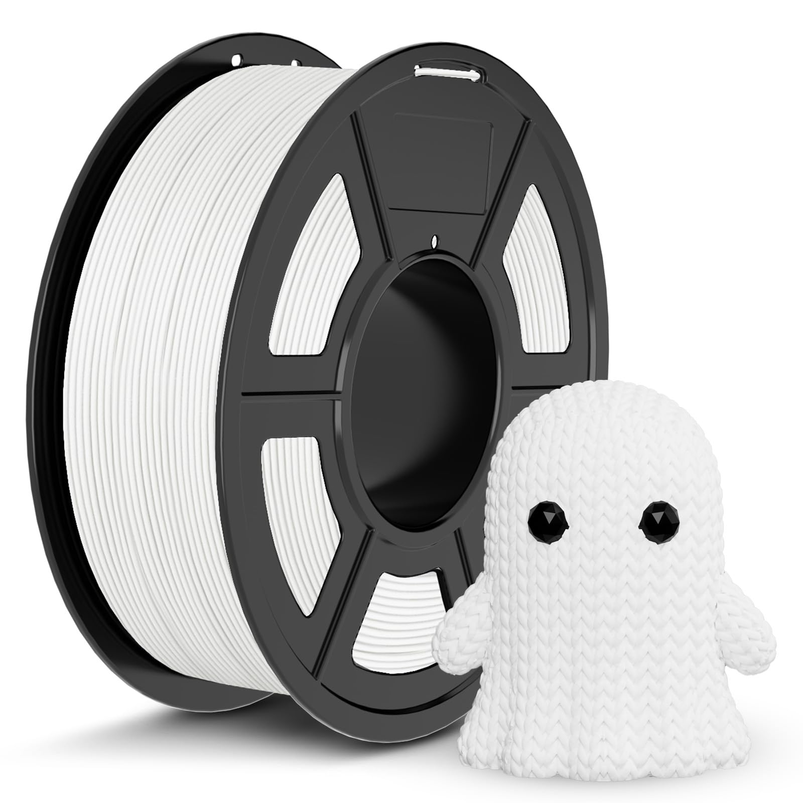 JAYO PLA 3D Printer Filament White, PLA Filament 1.75mm, 1.1KG Spool, Dimensional Accuracy +/- 0.02mm, Fit Most FDM Printer