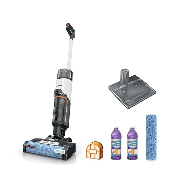 Shark | Wet Dry Vacuum Cleaner | Vacuum and Mop Combo | HydroVac MessMaster | 3-in-1 Self-Cleaning + Powerful Suction | 2 Brushrolls & 2 Solutions Included | Hardwood Floor & Area Rug Cleaner | AW261