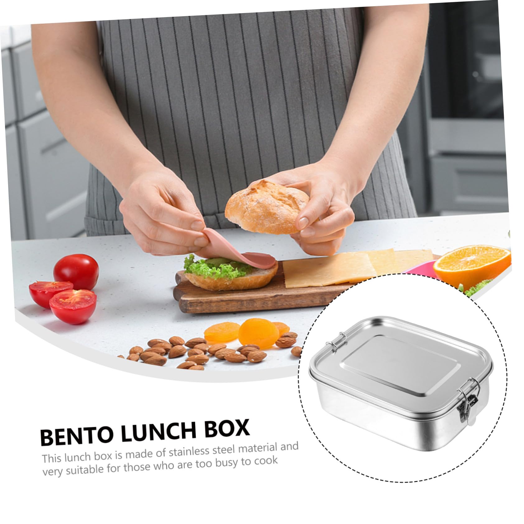 COLLBATH Boîte à Lunch Bento en Acier Inoxydable 1, 2l 3 Compartiments