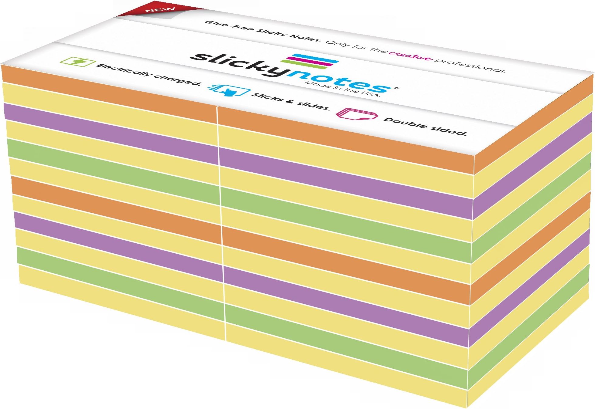 of The World's First Glue Free Sticky Notes, Reusable Double Sided & Dry Erasable, 24 Pads