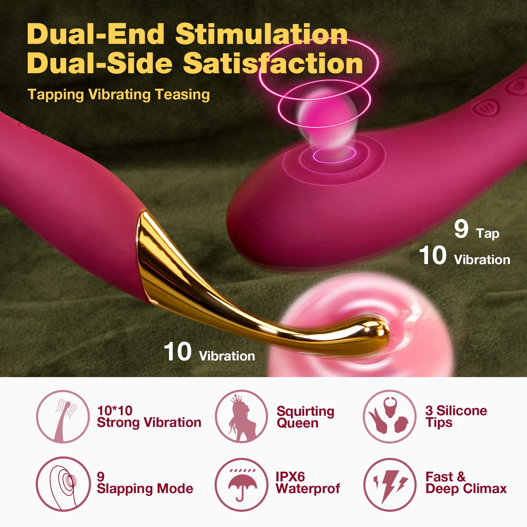Clitoral Vibrator Sex Toys for Women - SVAKOM Female Squirting Vibrators Clit G-Spot Dildo Nipple Stimulator Anal Vibe - High Frequency Personal Massager Wand Adult Sensory Toy 2 Silicone Heads: Wine