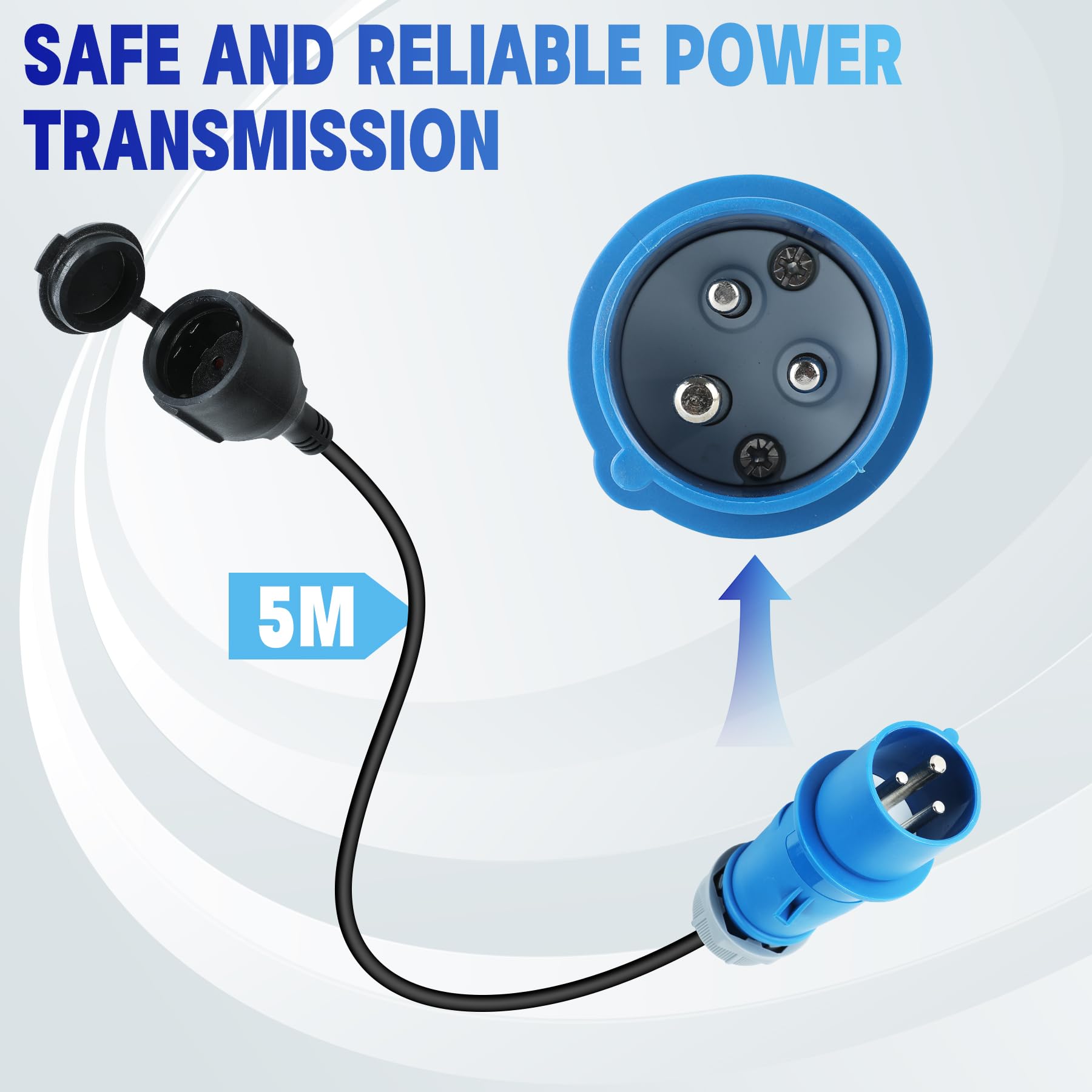 Cavo Prolunga CEE 5m 16A IP44 - Per Camper, Campeggio E Barca