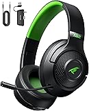 Wireless Gaming Headset for XBOX Series X|S|One, PC, PS5, PS4, Mac, Switch, Gaming Headphones with 2.4GHz, Bluetooth 5.4, 40MM 3D Stereo Sound, 40H Battery, Retractable Noise Canceling Mic,3.5mm Wired