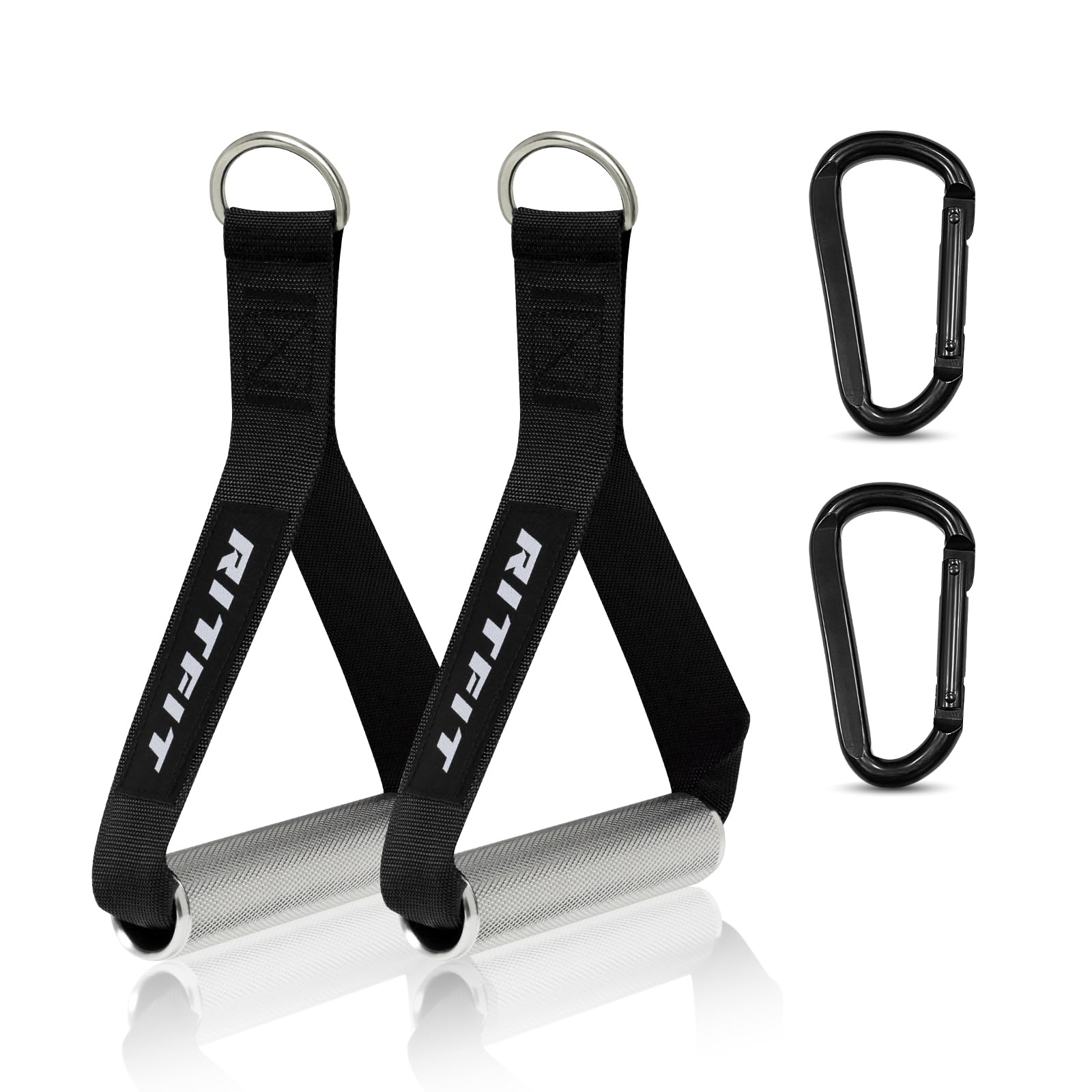 RitFit Exercise Handles for Cable Machine, Aluminum Alloy Gym Handles for Power Rack Attachments, Resistance Band Handles with Cable Crossover System & Triceps Pushdown
