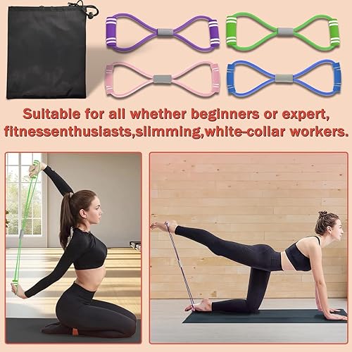 Miniatura 2 de Figura 8 Banda de fitness para entrenamientos en casa, ejercicio de pecho y hombro, banda elástica para entrenamiento de fuerza, hombres y mujeres