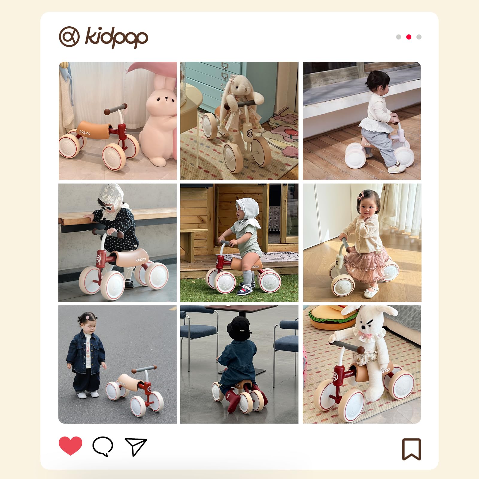 Kidpop Big BEE Baby Balance Bike for 1 Year Old Toddler Kids Ride On Toys First Birthday Gift Toddler First Bike (White)