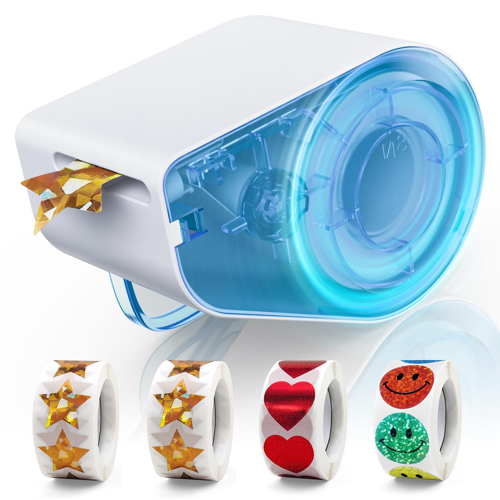 Minizoo Manual Sticker Dispenser with 1520Pcs 1Inch Stickers(Gold