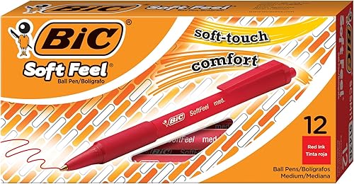 BIC Soft Feel 8373991 - BolĂgrafo rojo punta media 12 unidades BIC Soft Feel 8373991 - BolĂgrafo rojo punta media 12 unidades