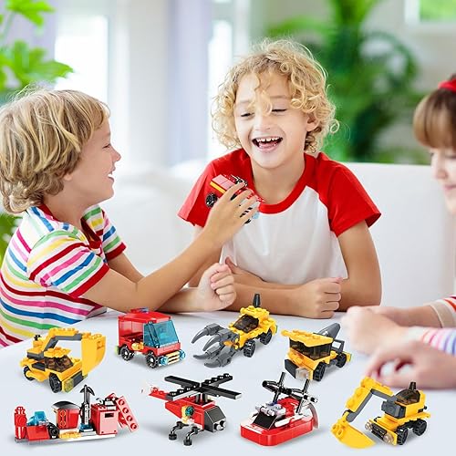 Miniatura 6 de Calendario de Adviento 2023 para niños, 24 piezas de vehículos de juego de camiones de bomberos, bloques de construcción para niños, calendario de