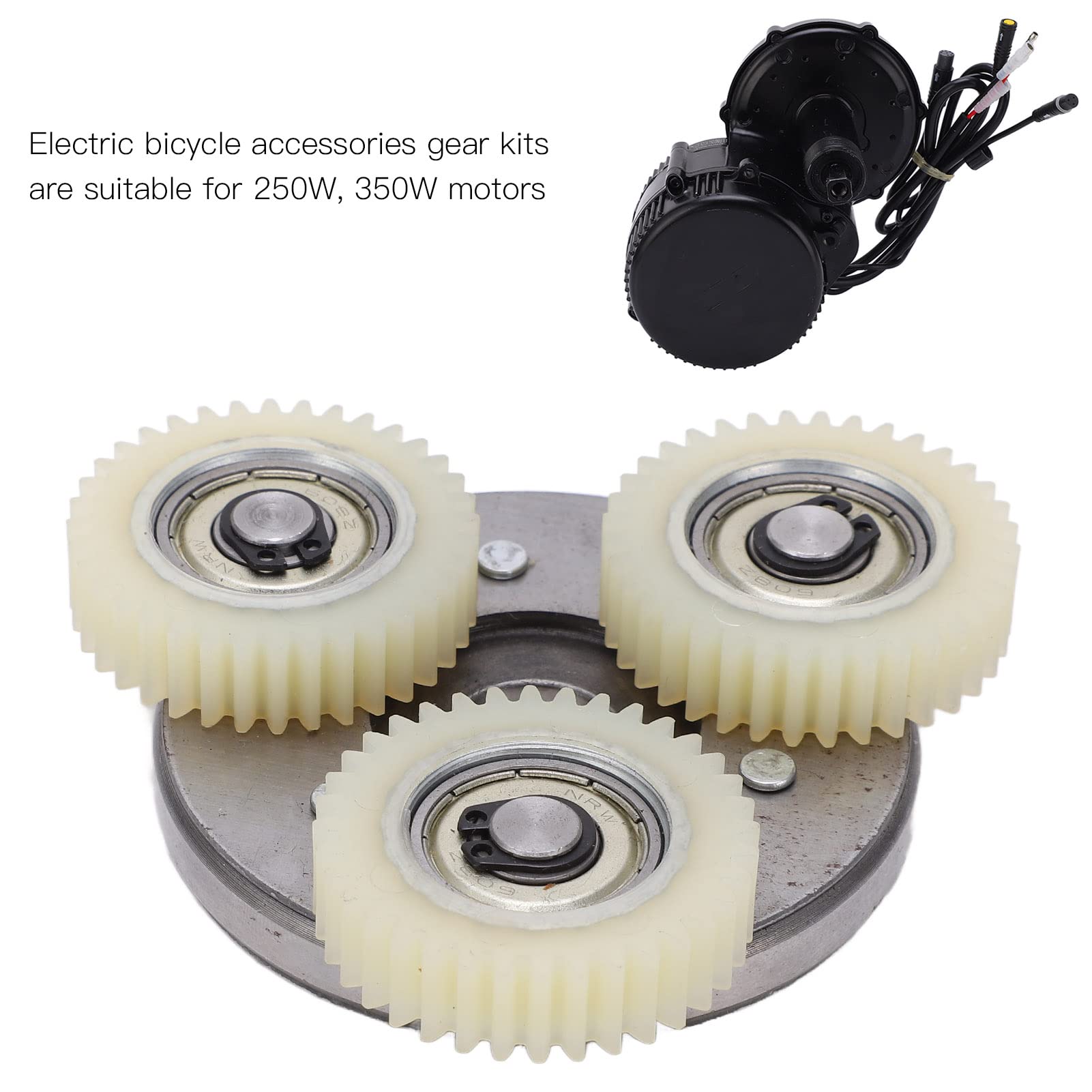 Keenso Kit Frizione Ingranaggi, Ingranaggi in Nylon 36T per Bici Elettrica e Kit Frizione da 70 Mm per Motore Centrale 250W 350W