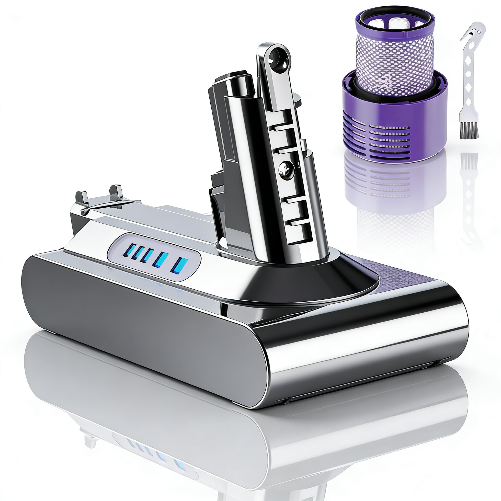 V10 8000mAh/8.0Ah Li-ion Akku Ersatzakku für Dyson V10 Akku Kompatibel mit Dyson SV12 Animal Absolute Motörhead Fluffy Total Clean Cyclone 206340 969352-02 Akku-Staubsauger