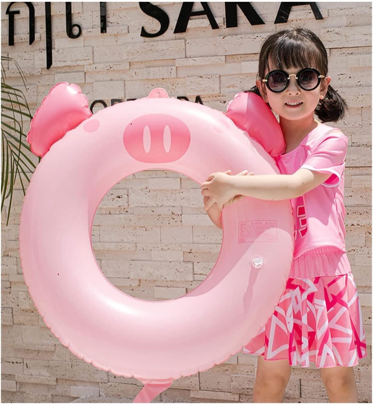 浮き輪ぶたさん♡ Amazon.co.jp: 浮き輪 かわいいピンクの豚の形の水泳リング、脇の下の