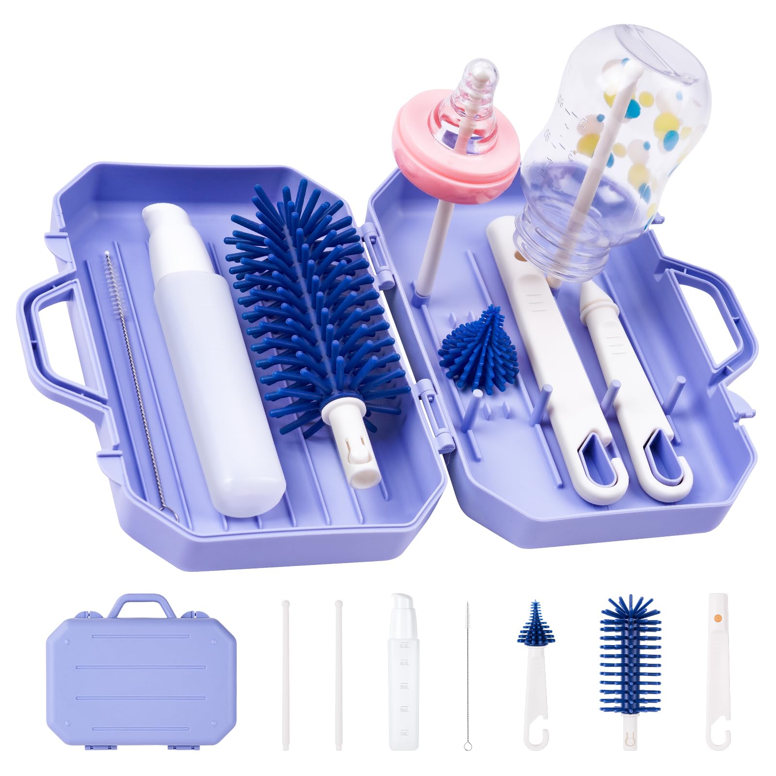 Ensemble Goupillon Biberon Voyage Avec Égouttoir Biberon Bébé - 10