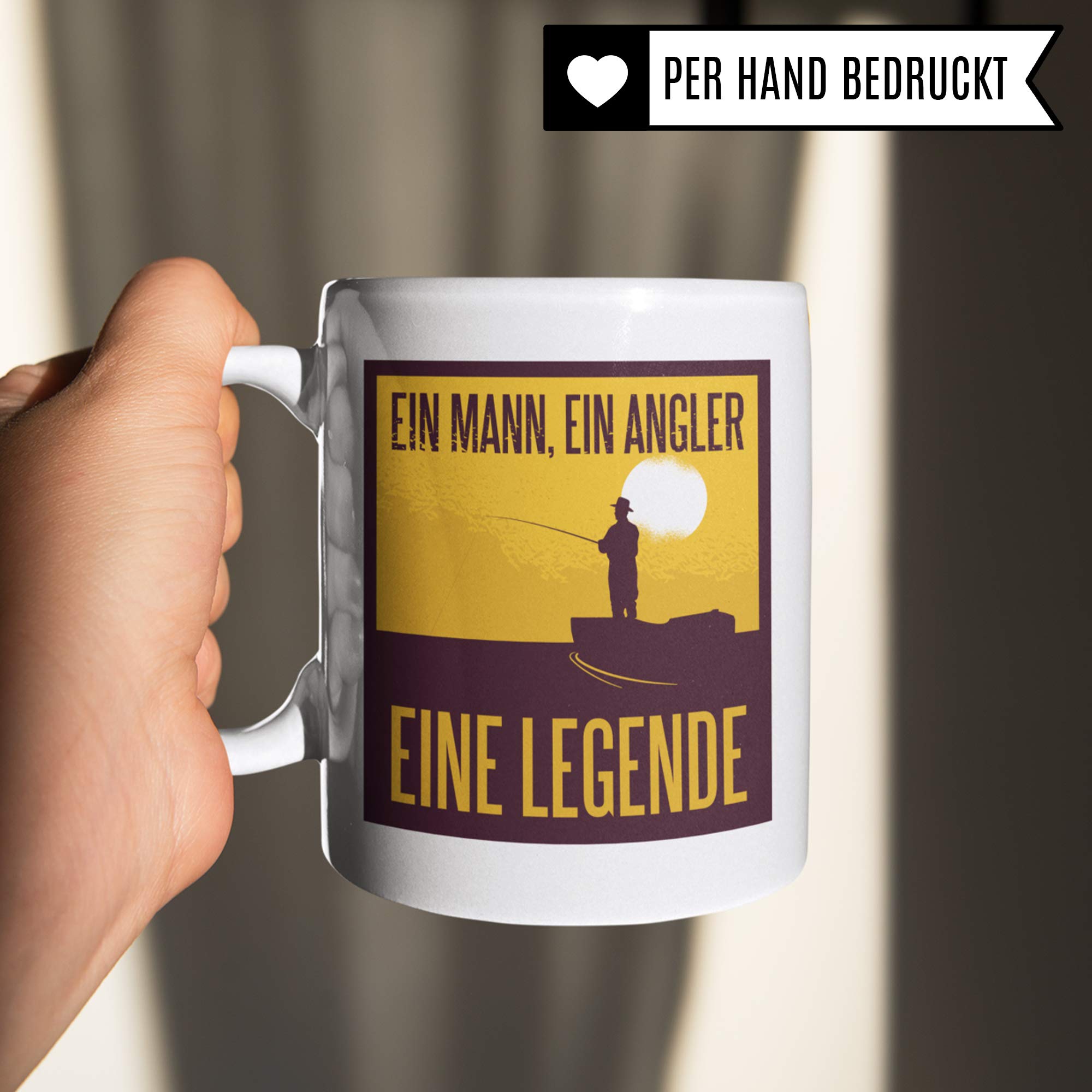 Tazza da pescatore regalo – Angeln con scritta in lingua tedesca – tazza da caffè Fischer pesce pesca canna da pesca