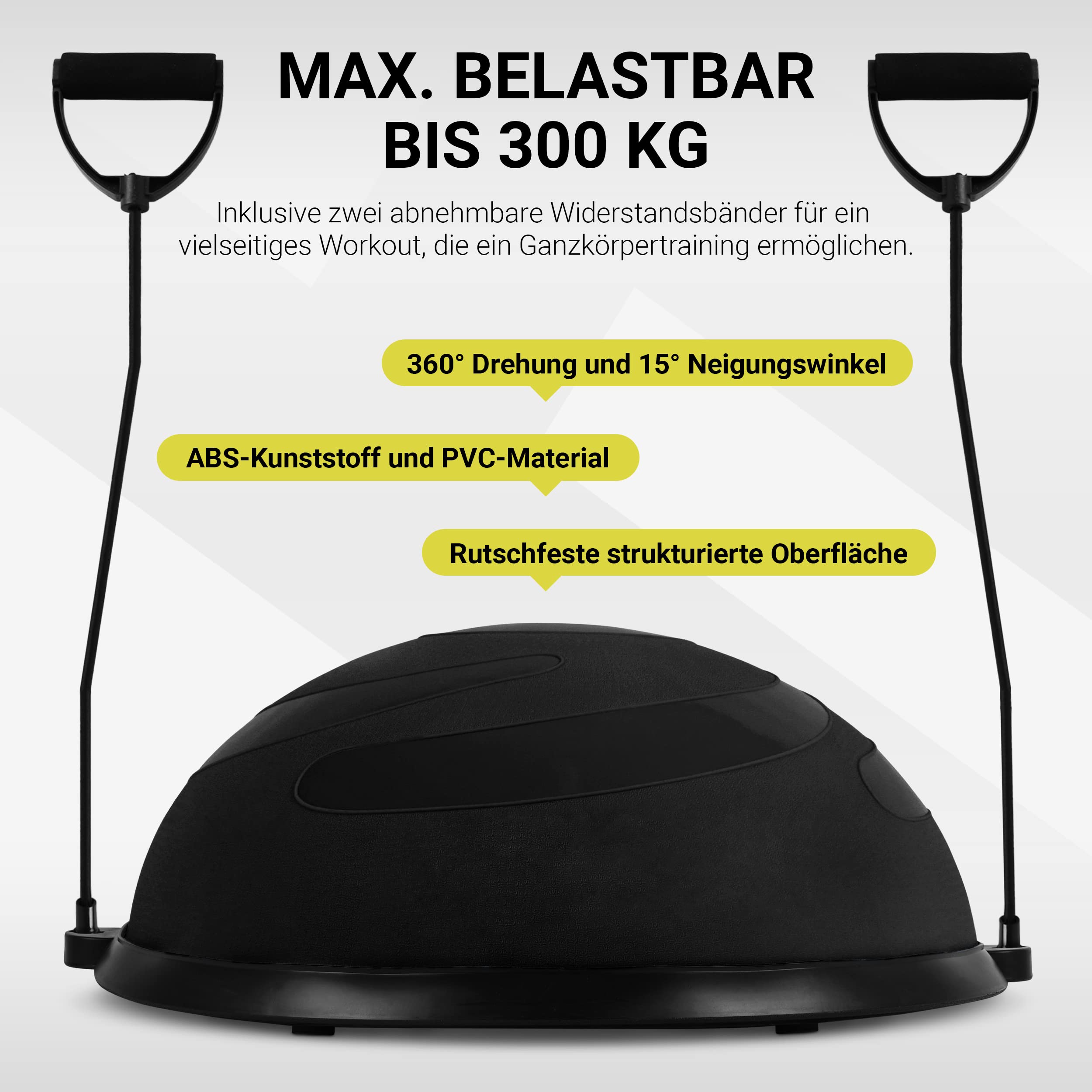 MSPORTS Balance Ball Trainer Premium | Gymnastikball + Expander & Pumpe - beidseitig nutzbar | Balance Trainer/Board für Gleichgewichtsübungen