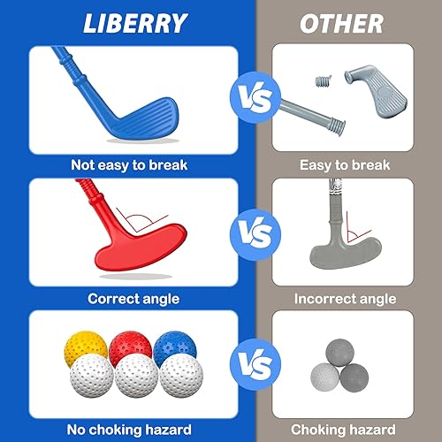 Miniatura 2 de Liberry Juego de Golf para Niños Pequeños de 2, 3 y 4 años Niños Niñas, Juego Mejorado de Palos de Golf para Niños con Carrito, Tapete de Putting,