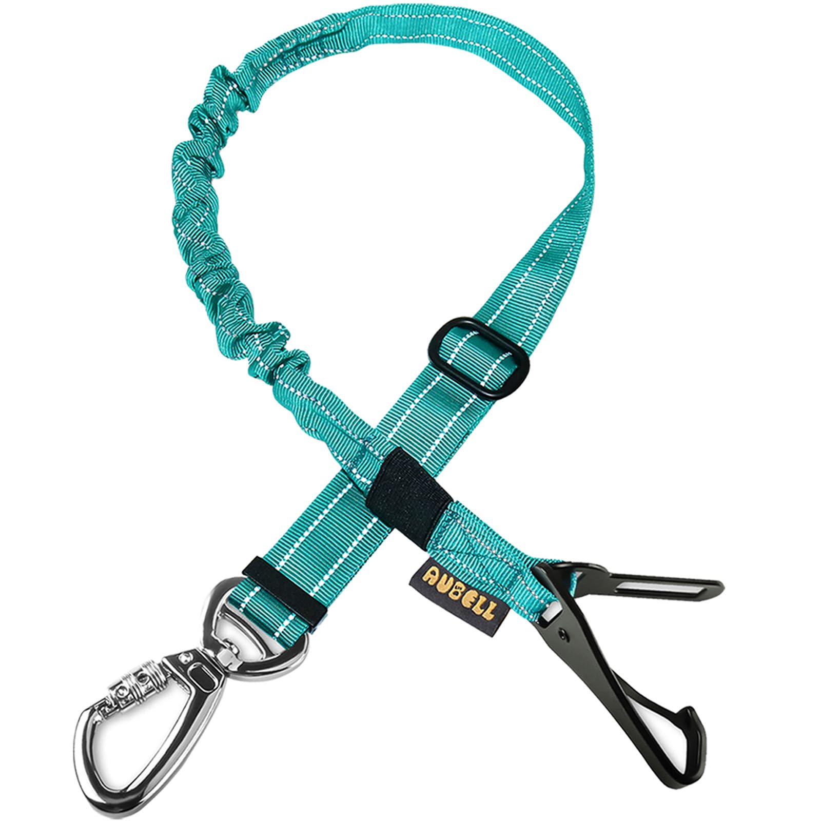 AUBELL Dog Seat Belt for Car,Updated 3-in-1 Bungee Dog Car Harness,Teal