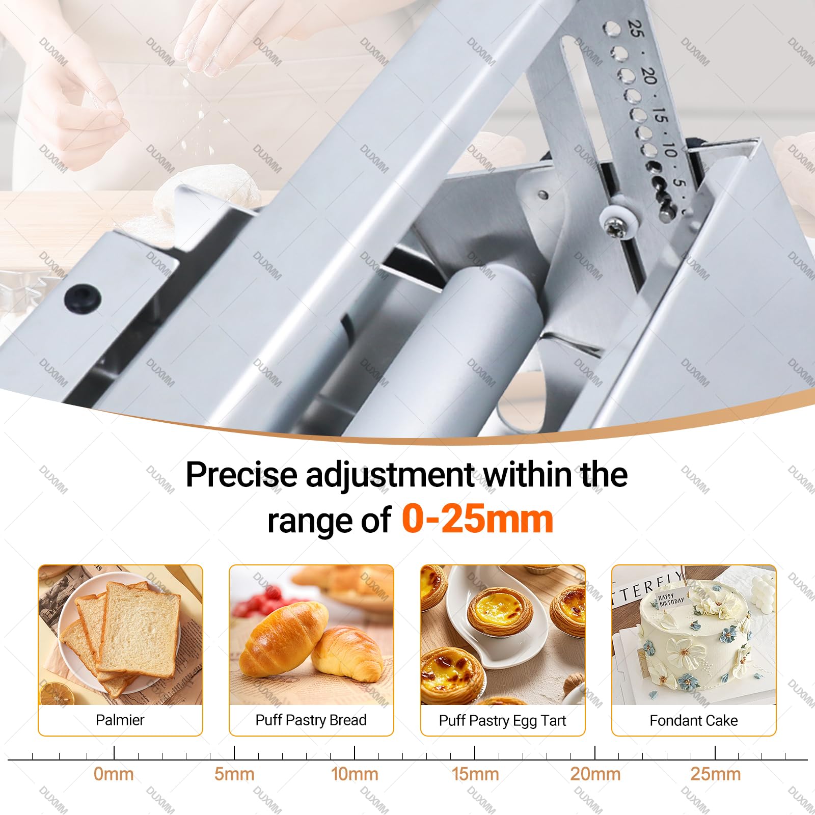 Laminoir à pâte à épaisseur réglable, Machine à laminer la pâte Pliable, avec Plaque de laminage, Machine à laminer la pâte Manuelle, pour Pizzas, pâtisseries et fondants,Type400