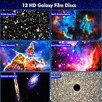 Vista 2 de Proyector de estrellas, proyector de planetario mejorado para dormitorio, proyector educativo de galaxia de audio con 13 discos Galaxy reemplazables