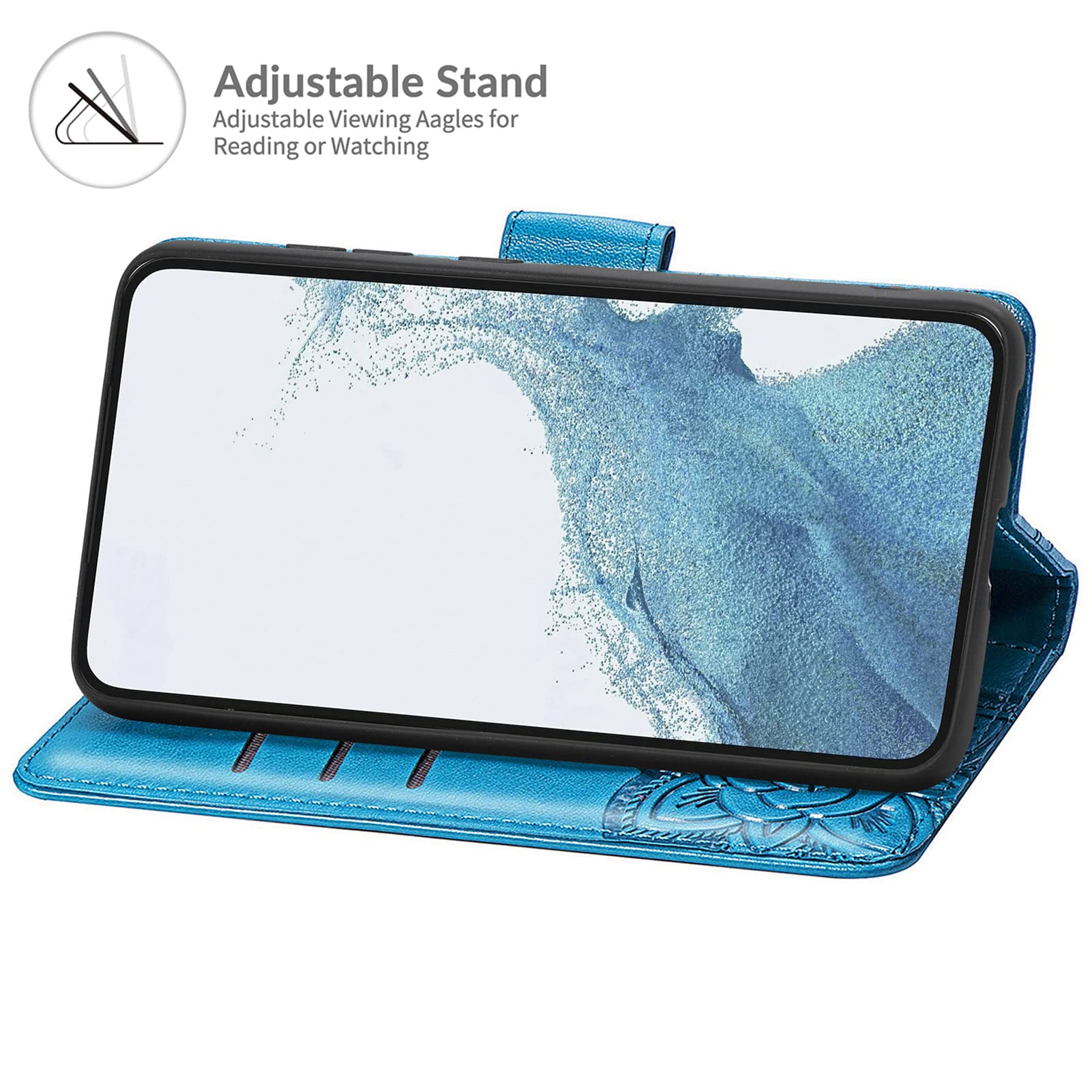 Cover Portafoglio Per OnePlus Nord CE3 Lite – Custodia Libro In Pelle Con Disegno Farfalla 3D, Slot Carte E Supporto, Blu - 5