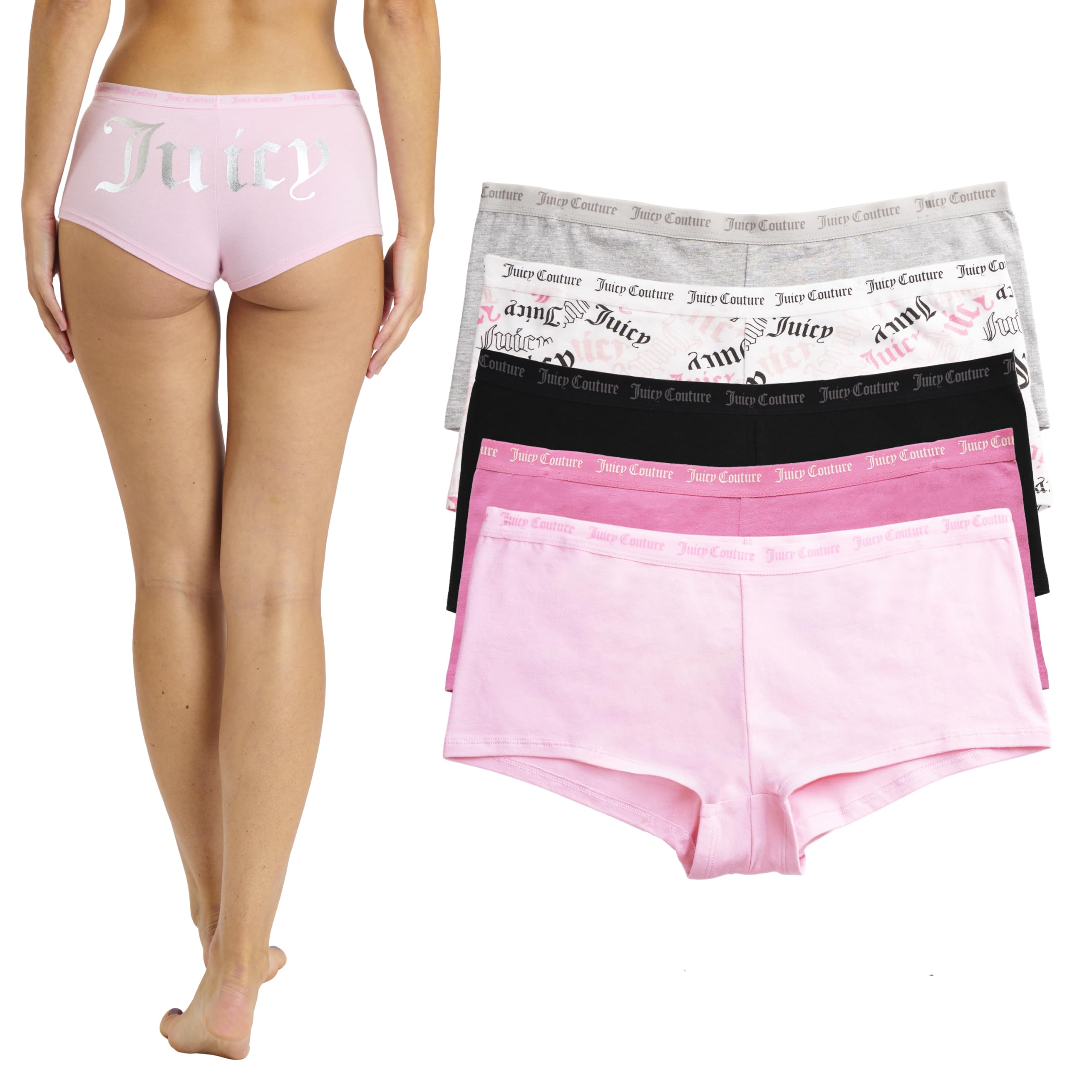 Juicy Couture Women's 5 Pack Cotton Underwear Set