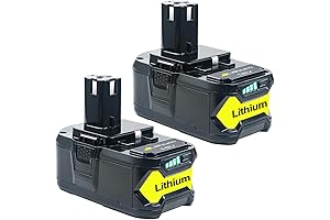 Ryobi 18V Battery Replacement for One Plus: 6.2Ah 2-Pack