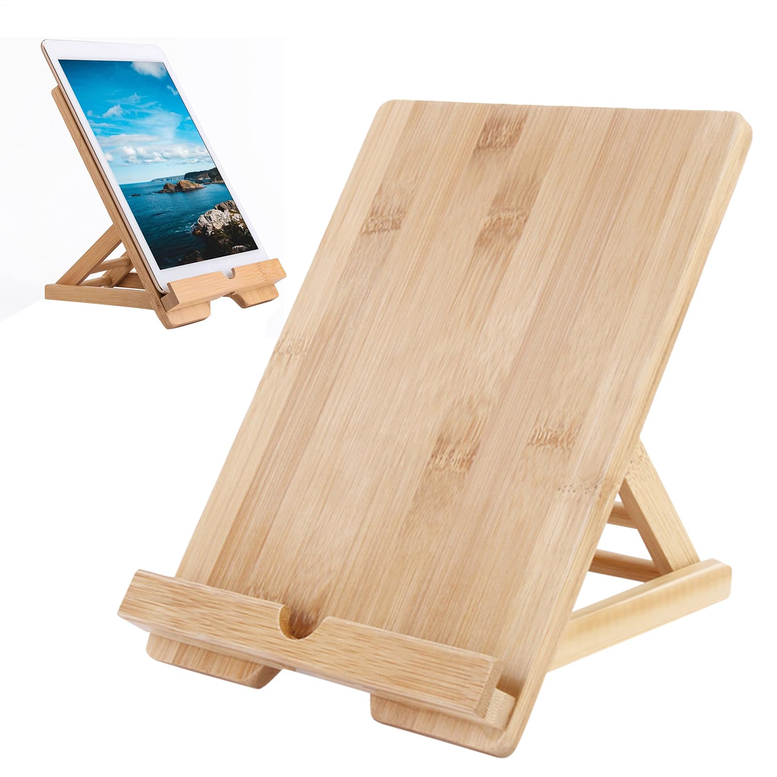 Supporto da scrivania per tablet in legno regolabile pieghevole multi-angolo
