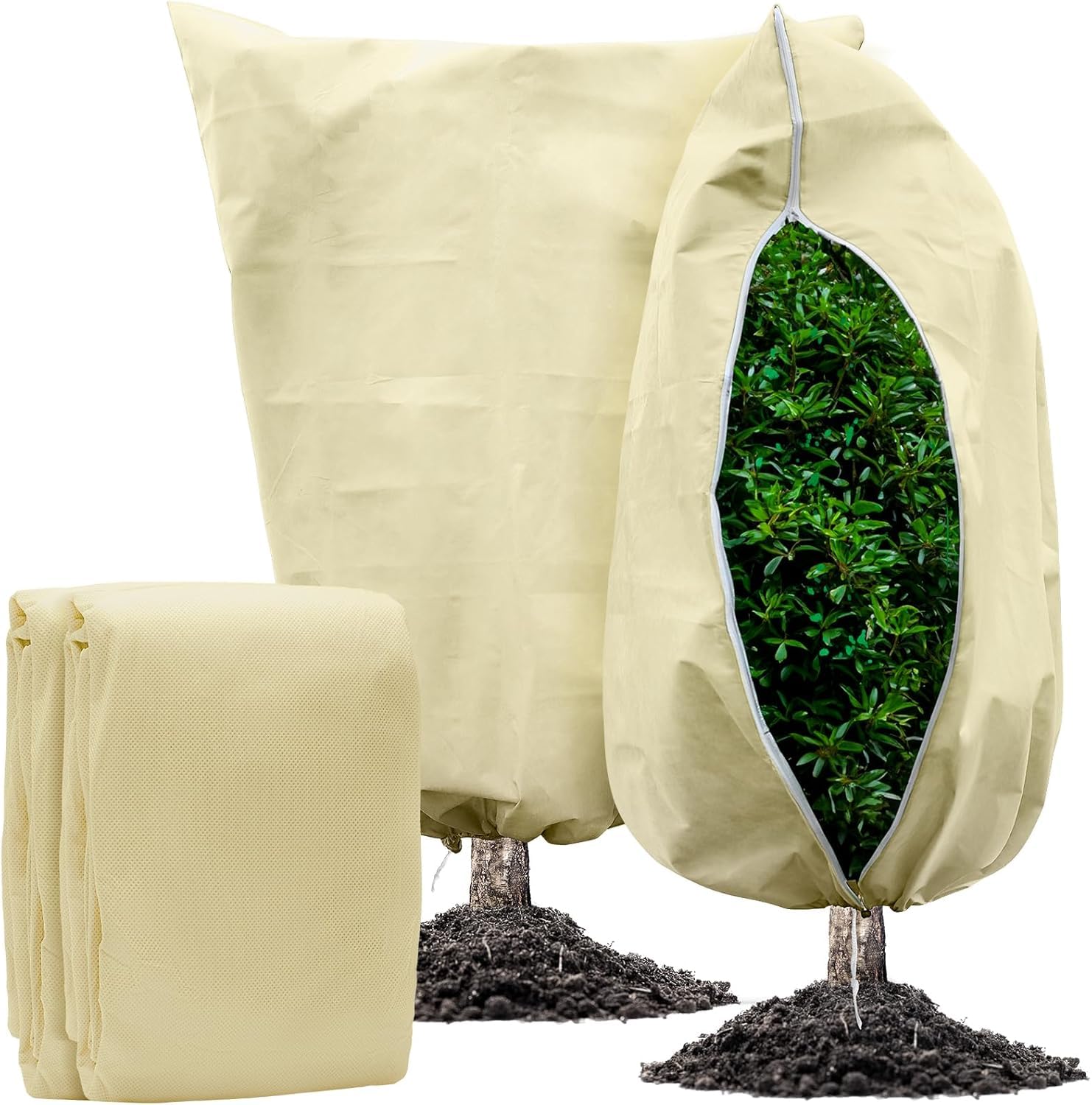 2 Housses Hivernage Plantes Euleryoo 120x180cm - Protection Gel, Vent, Neige - Tissu Non Tissé Respirant