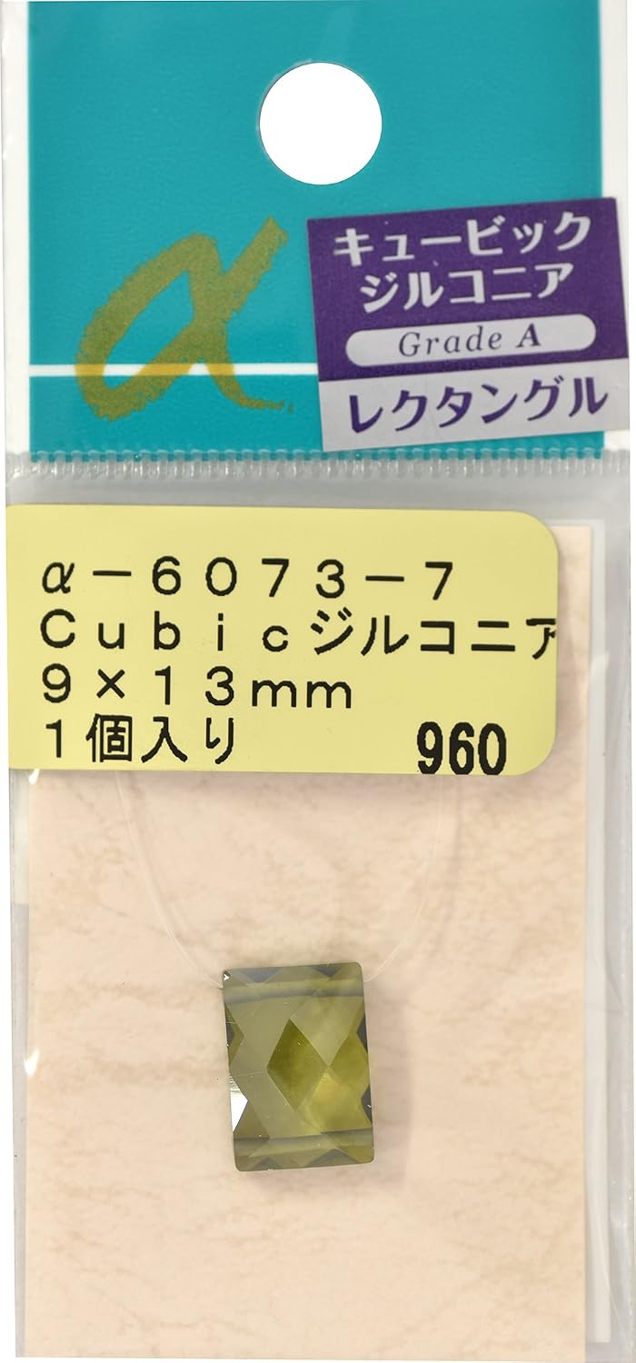 TOHO α-6073-7 Cubic Zirconia Rectangle Outer Diameter Approx. 0.5 x 0.4 inches (13 x 9 mm), Pack of 1