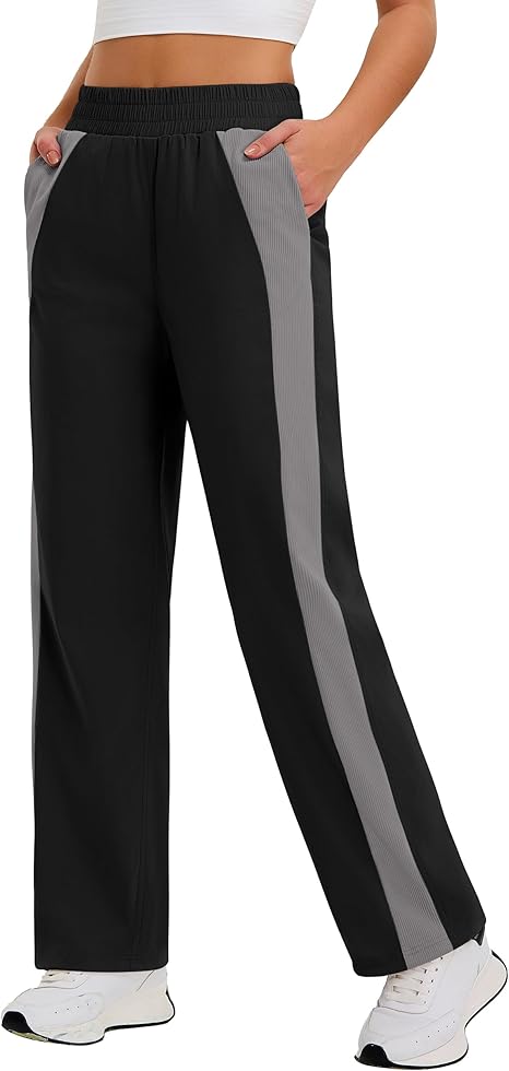 BMJL Womens Black Travel Hiking Pants Work Dress Business Causal Pants Wide Leg Lightweight Fall Trousers