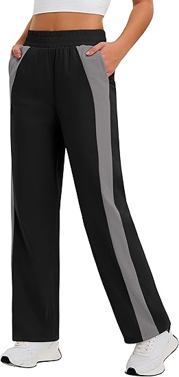 BMJL Womens Black Travel Hiking Pants Work Dress Business Causal Pants Wide Leg Lightweight Fall Trousers