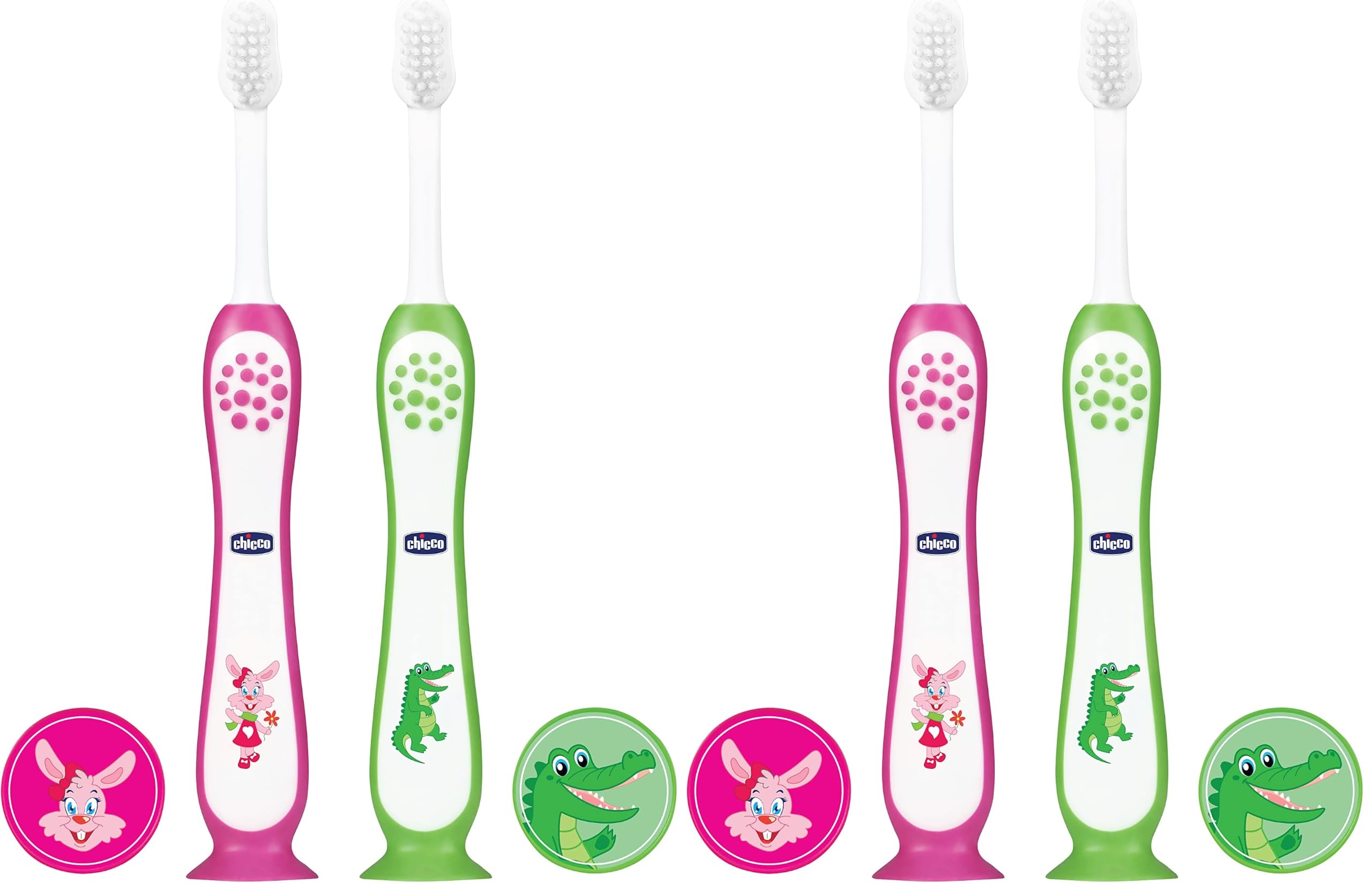 Chicco Toothbrush Set Pink + Green 3Y-8Y (Pack of 2)-image-12