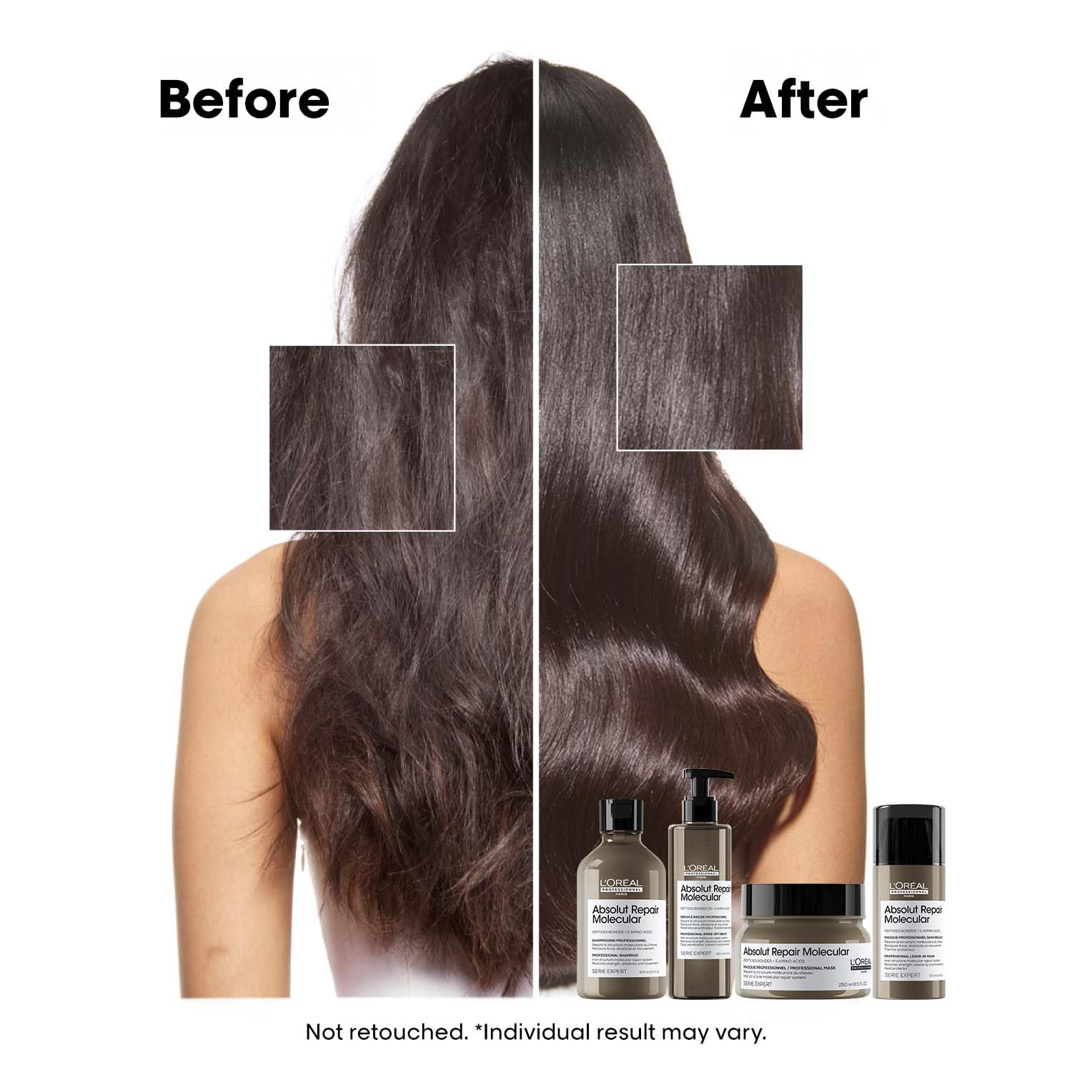 L'Oréal Professionnel Absolut Repair Molecular Deep Repairing Rinse-off Serum for Very Damaged Hair | 3X more strength and Deep Repair With 2% Peptides Bonder & 5 Amino Acids, 250ml 1