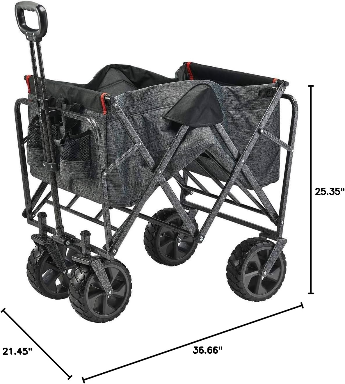 MacSports Mac Sports - Mac Sports Extra Long Folding Cargo Cart for Field Outdoor Use