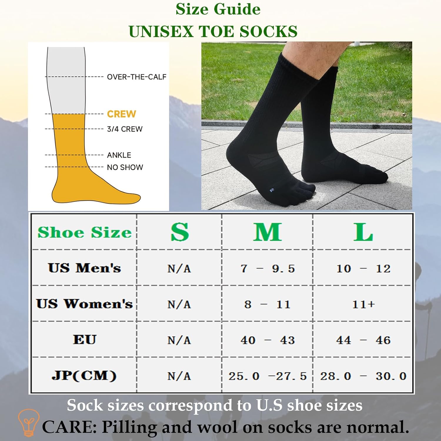 Merino Wool Hiking Toe Socks Warm Thermal Winter Cozy Moisture Wicking Crew Boot Socks for Men Women - Image 3