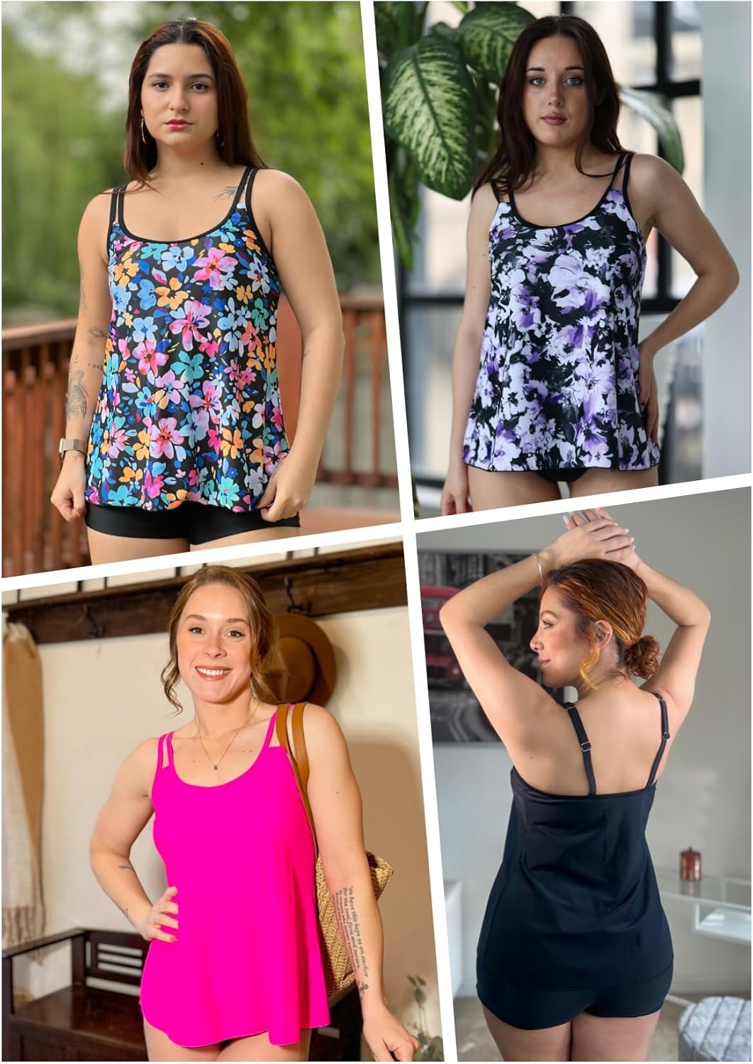 Womens Flowy Tankini Tops Only - Modest Bathing Suit Loose Fit Swimsuit Swim Tops No Bottom 2025 (Available in Plus) - Image 7