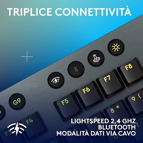 Logitech G G915 X LIGHTSPEED Clavier gaming sans fil ultra-plat | Clavier Italien QWERTY, Tactile - Noir - 6